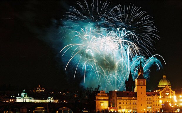 Новогодний салют в Праге